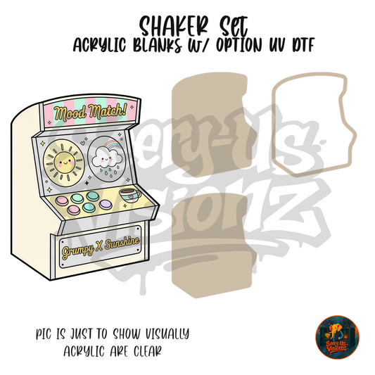 Arcade Grumpy & Sunshine shaker set acrylic blanks