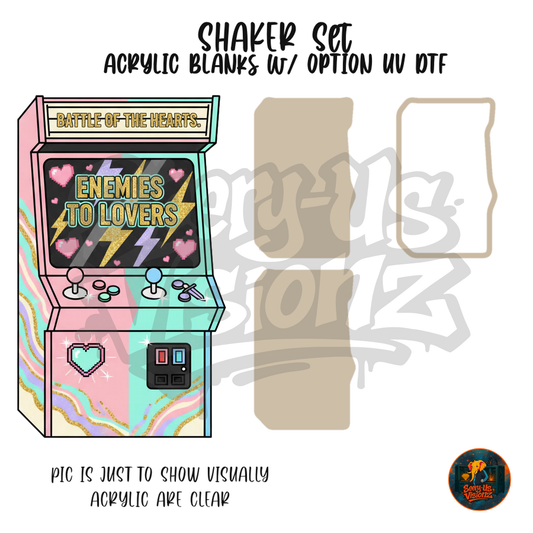 Retro Game Enemies to Lovers shaker set acrylic blanks