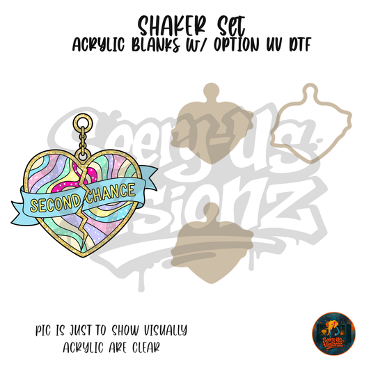 Second Chance Heart shaker set acrylic blanks