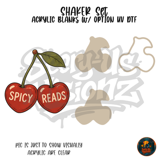 Spicy Reads Cherries shaker set acrylic blanks