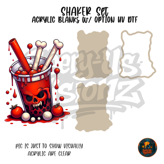 Bloody Skull Boba Cup shaker set acrylic blanks