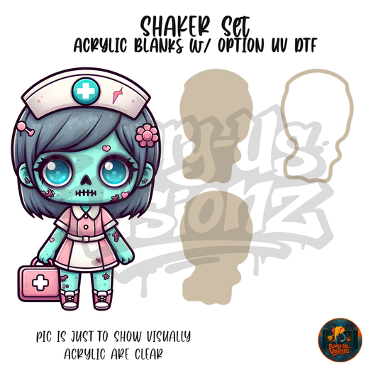Nurse Zombie Doll shaker set acrylic blanks