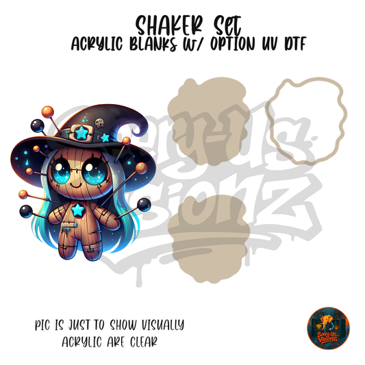 Witch Voodoo Doll shaker set acrylic blanks