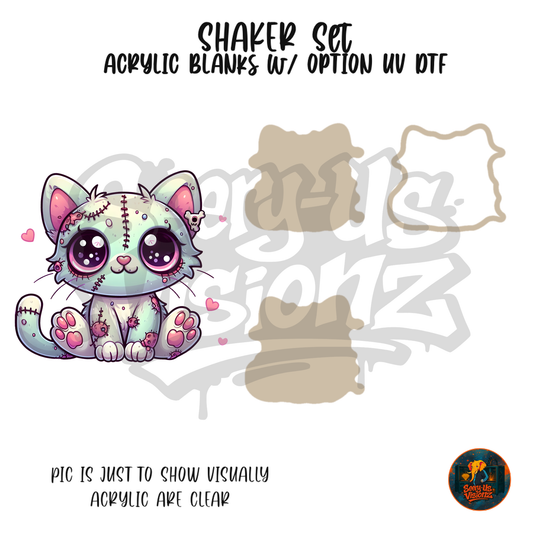 Kitty Zombie shaker set acrylic blanks