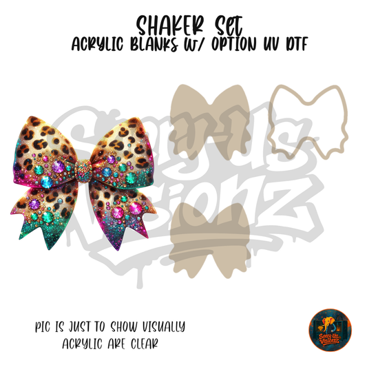 Leopard Jewel Bow shaker set acrylic blanks