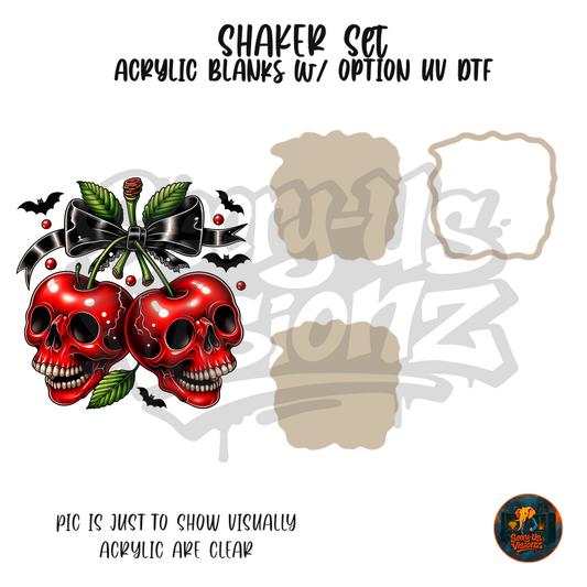 Batty Cherry Skull Bow shaker set acrylic blanks