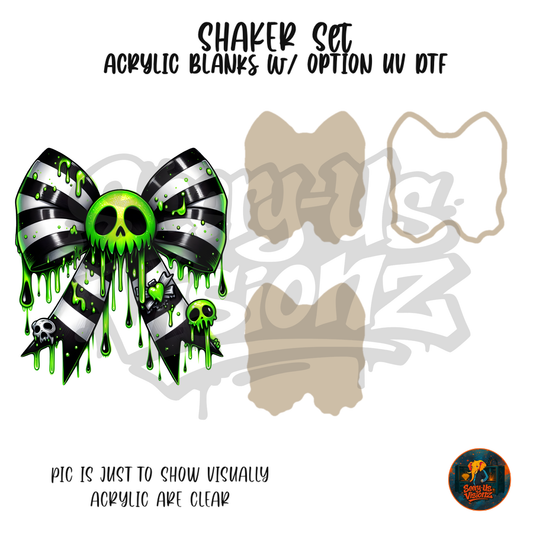 Neon Skull Drip Bow shaker set acrylic blanks