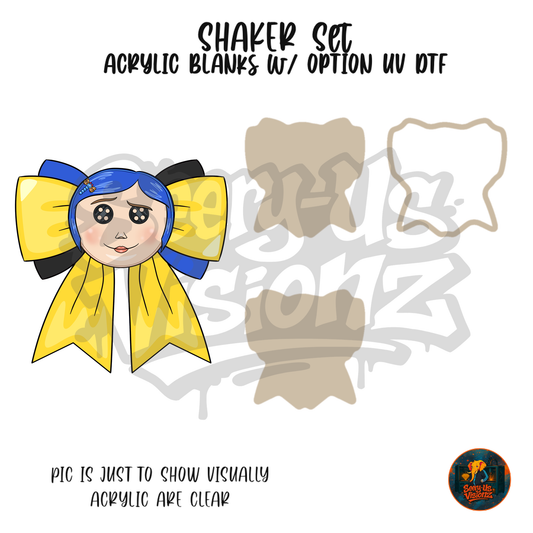 Button Girl Face Bow shaker set acrylic blanks