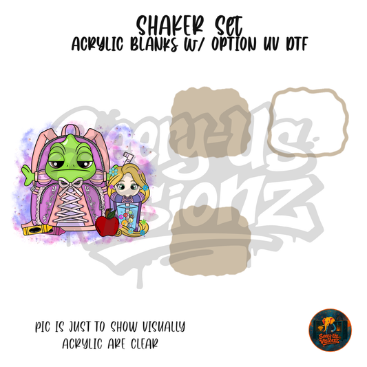 Chameleon Princess Backpack shaker set acrylic blanks