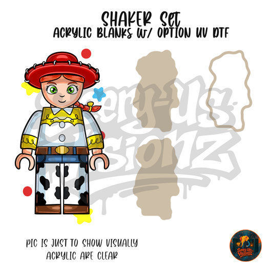 Cowgirl Toy Friend shaker set acrylic blanks