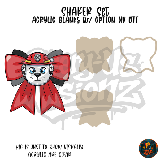 Fire Pup Bow shaker set acrylic blanks