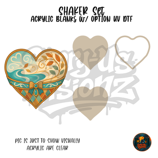 Nature Heart shaker set acrylic blanks
