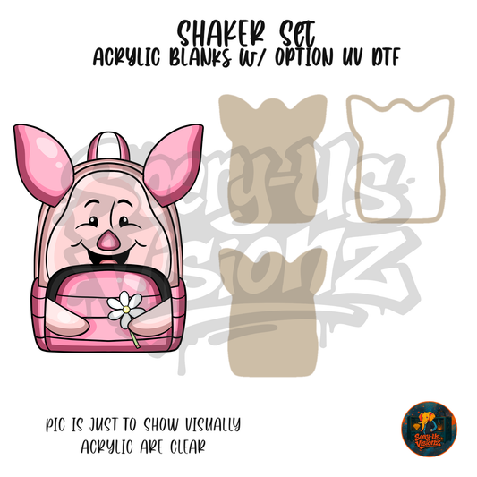 Pink Pig Backpack shaker set acrylic blanks