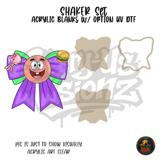 Purple Treat Face Bow shaker set acrylic blanks
