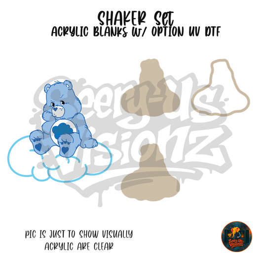Rain Cloud Blue Bear shaker set acrylic blanks