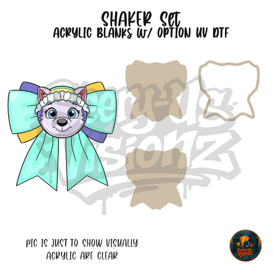 Snow Pup Bow shaker set acrylic blanks