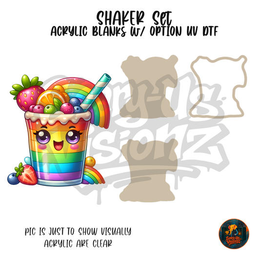 Rainbow Treat Cup shaker set acrylic blanks