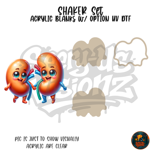Kidney Besties shaker set acrylic blanks