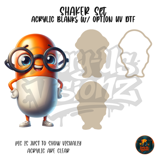 Nerdy Glasses Pill Capsule shaker set acrylic blanks