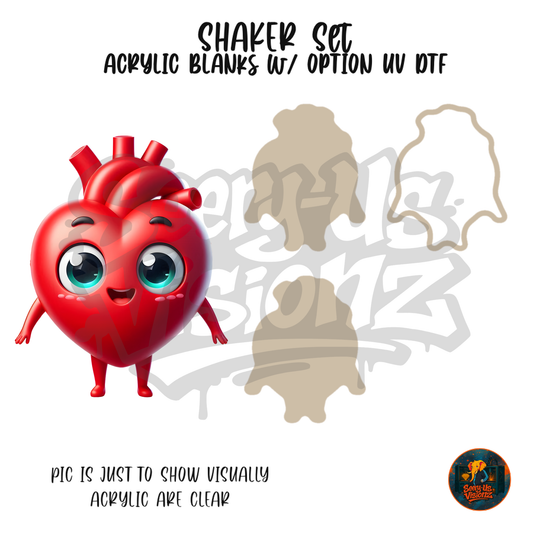 Anatomical Heart Cutie shaker set acrylic blanks