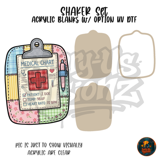 Patchwork Medical Chart shaker set acrylic blanks