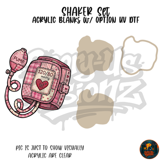 Pink Blood Pressure Cuff shaker set acrylic blanks