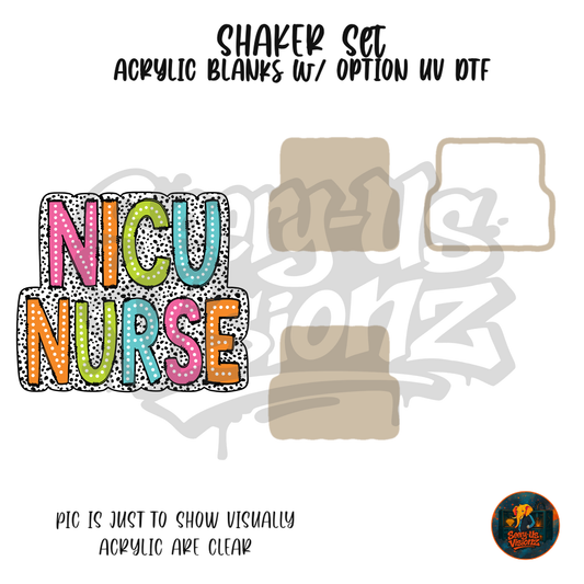 NICU Nurse Letters shaker set acrylic blanks