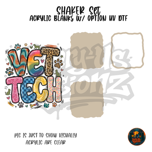 Paw Print Vet Tech shaker set acrylic blanks