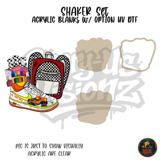Sneaker & Backpack 1 shaker set acrylic blanks