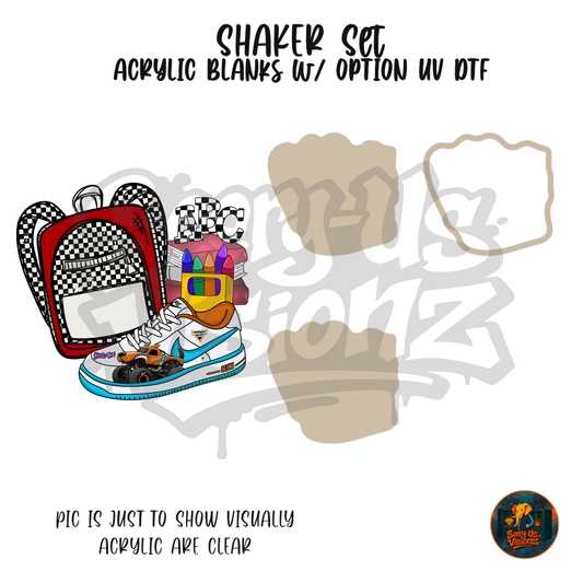 Sneaker & Backpack 10 shaker set acrylic blanks