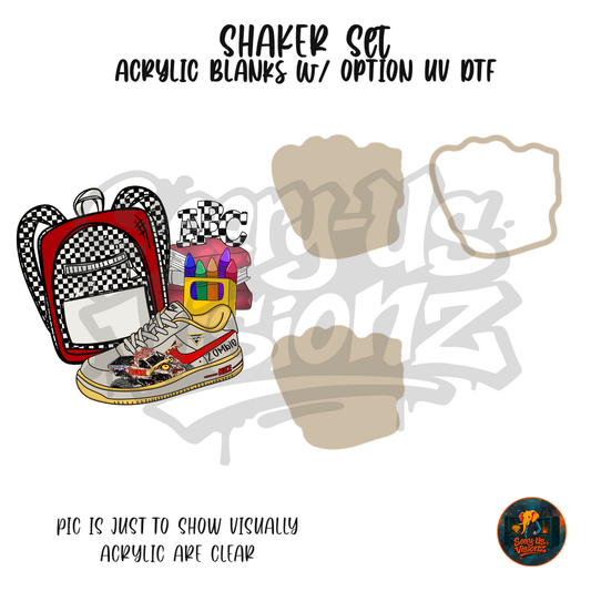 Sneaker & Backpack 12 shaker set acrylic blanks