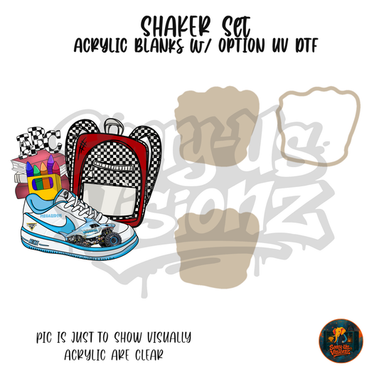 Sneaker & Backpack 5 shaker set acrylic blanks