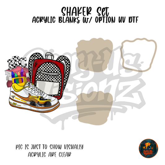 Sneaker & Backpack 6 shaker set acrylic blanks