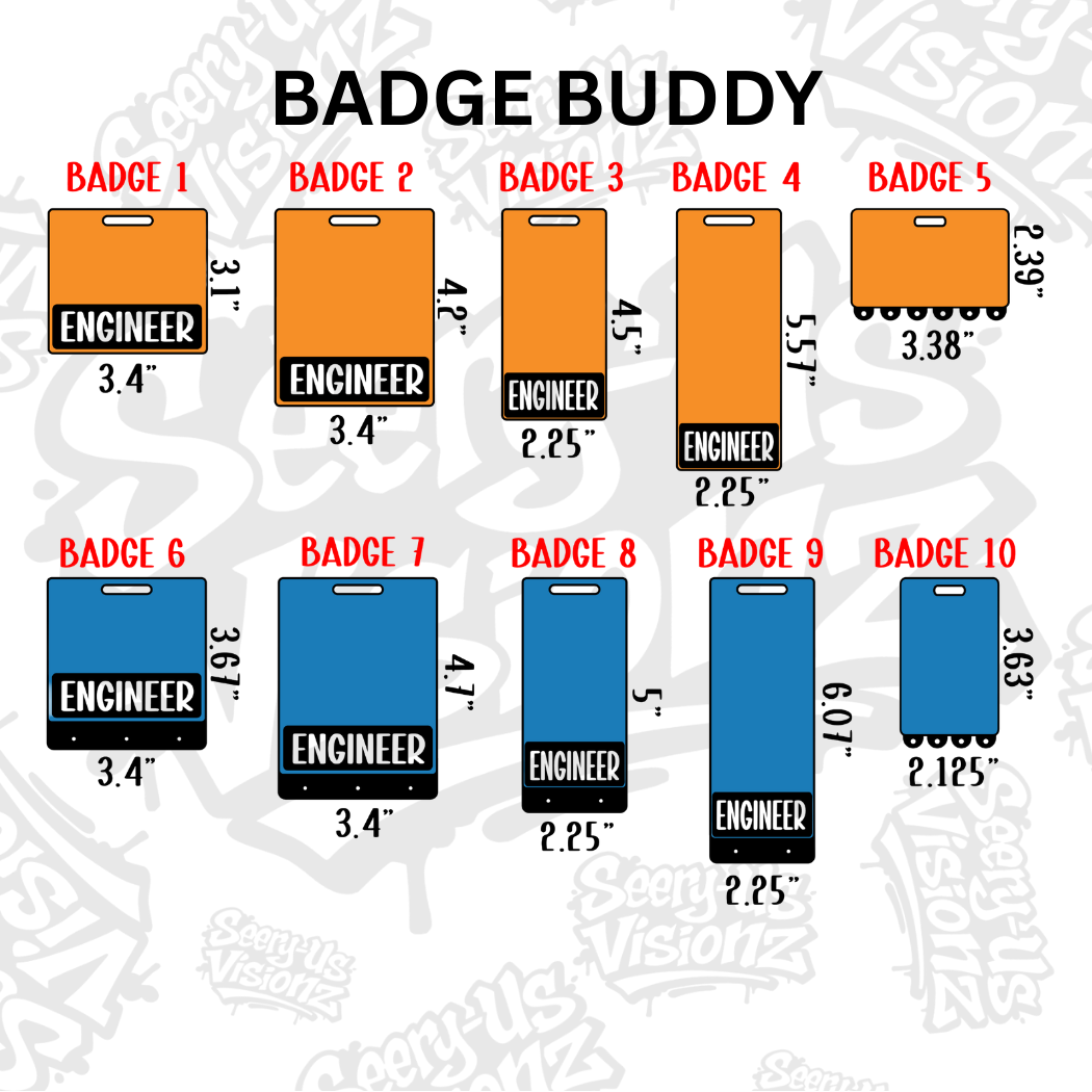 Horizontal Badge Buddy Buddy 1 (Acrylic 3.1" x 3.4")