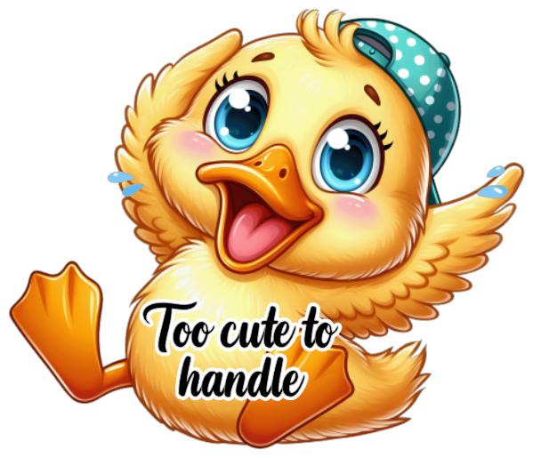 Duck-Too Cute- Custom Cut w/ Digital Download- 5 Pack