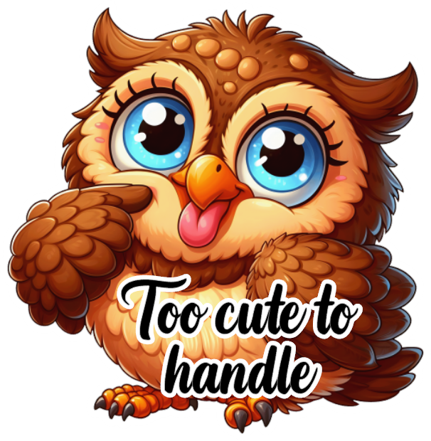 Owl- Too Cute- Custom Cut w/ Digital Download- 5 Pack