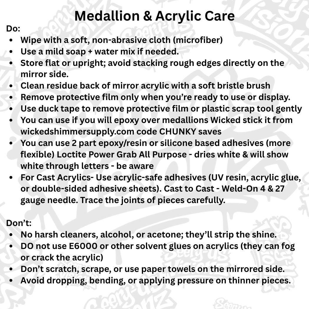 WENDI GST 50 - PACK- Acrylic Branding Medallions