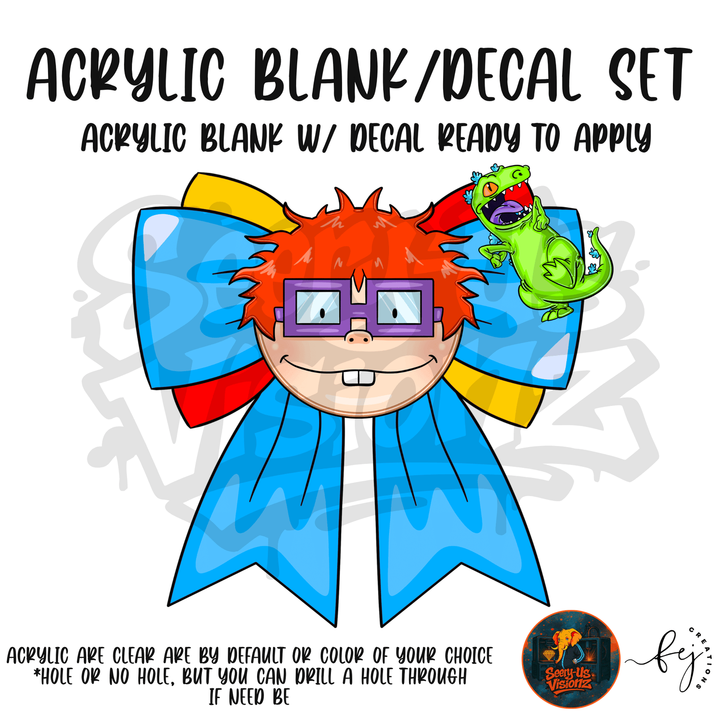 Redhead Friend Face Bow themed acrylic blank with hole at top, multipurpose crafting shape
