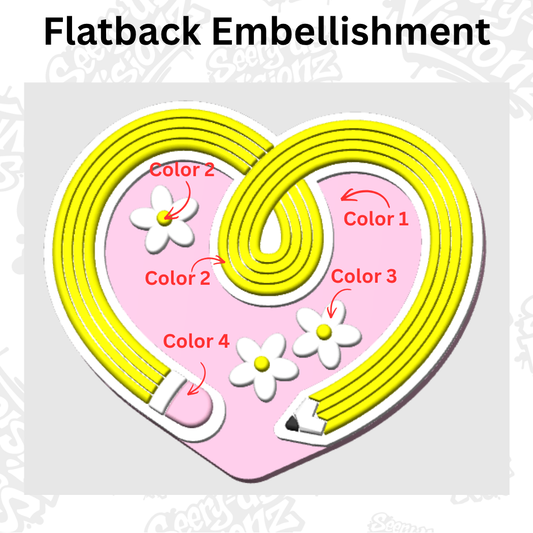 Heart Pencil - Embellishment Flatback Charm
