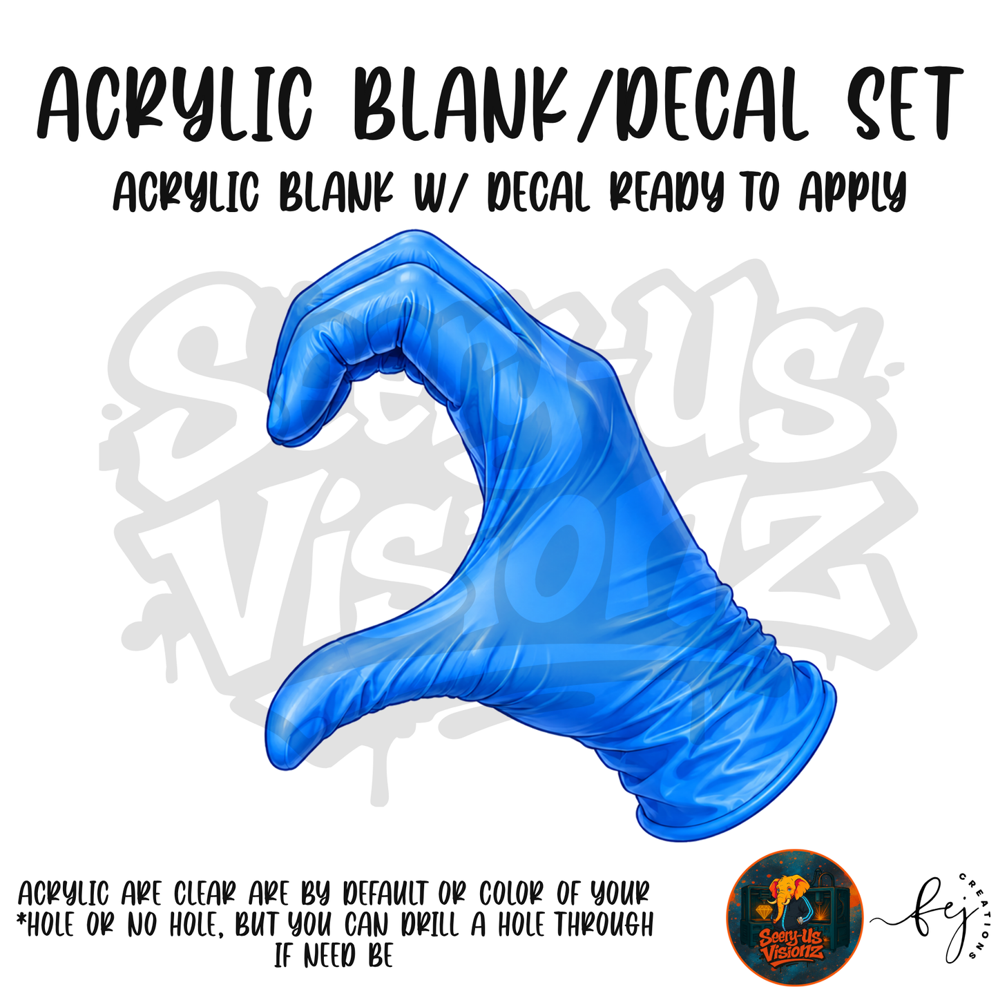 Medical Single 2 Glove Blue Acrylic & Decal Kit