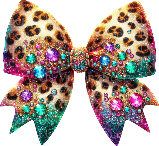 Cheetah Bow #11  w/ ~2" Acrylic Blank