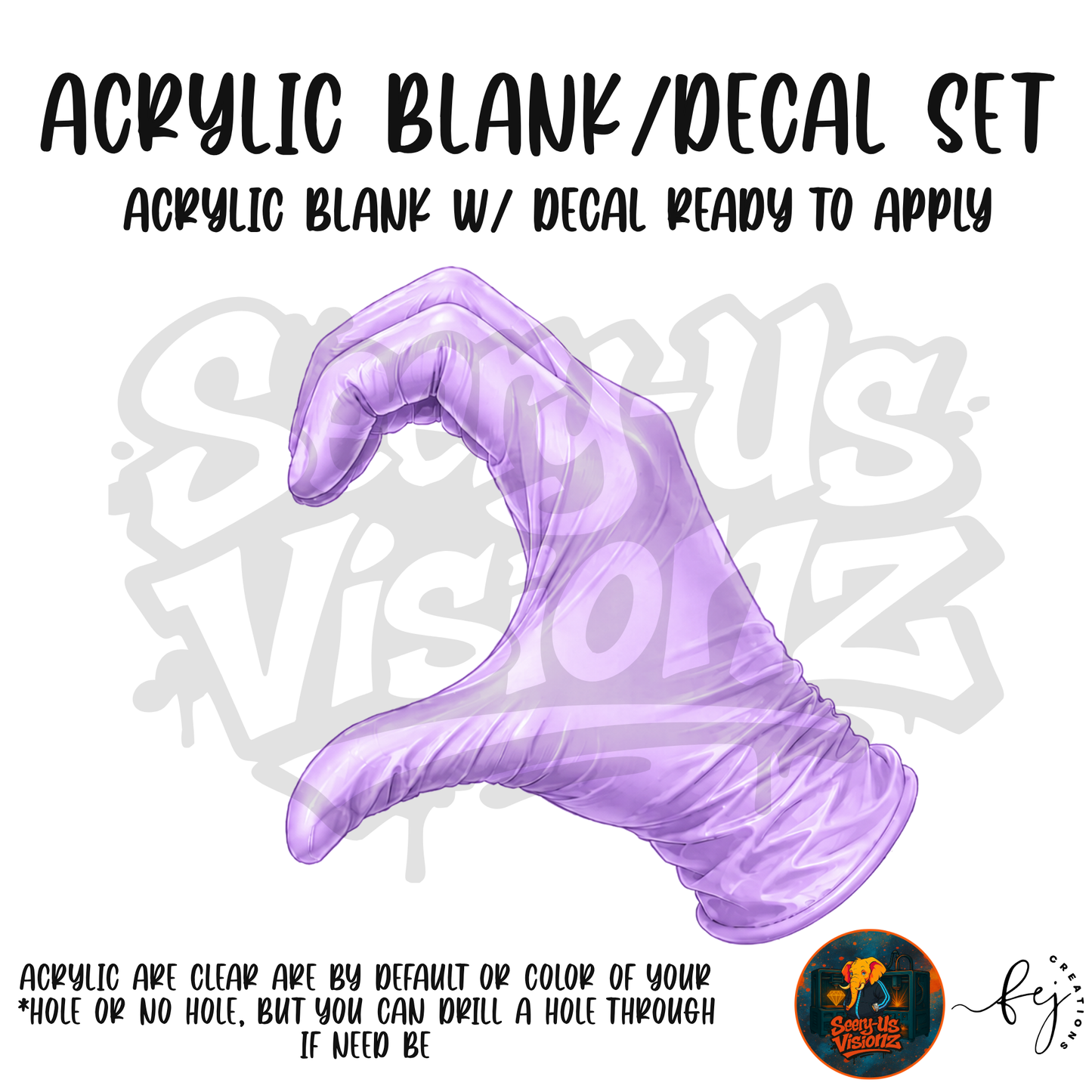 Medical Single 2 Glove Light Purple Acrylic & Decal Kit