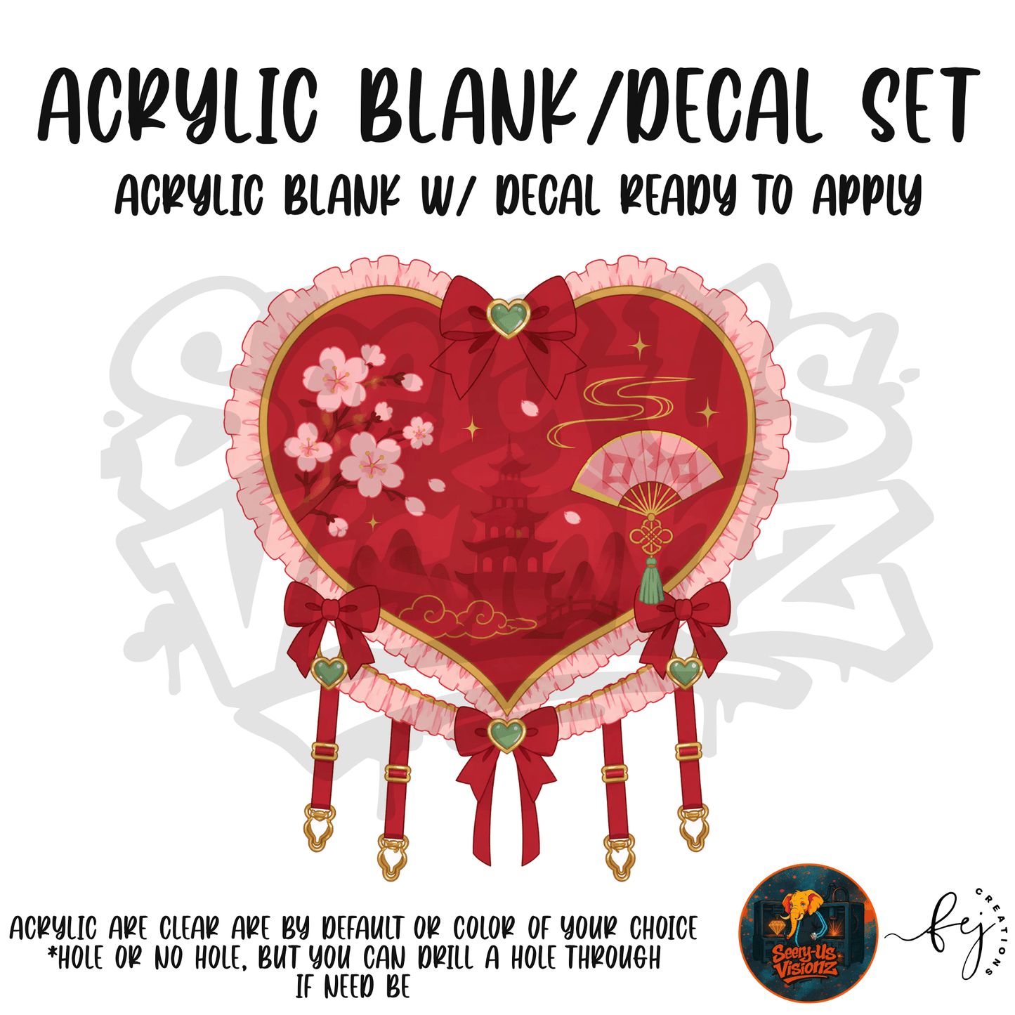 Red Heart Acrylic & Decal Kit