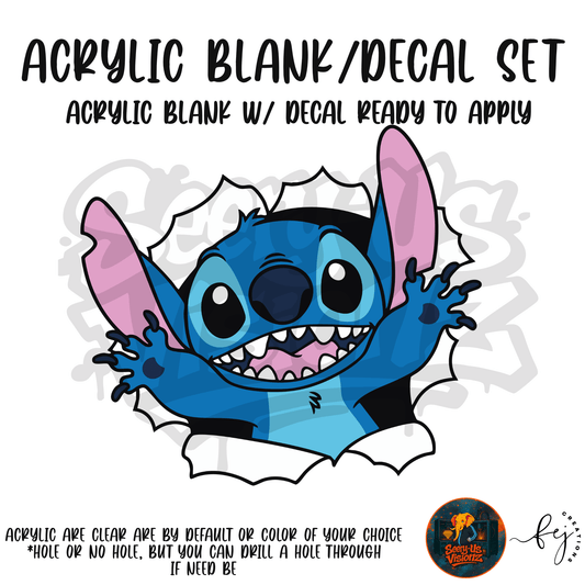 Blue Alien Burst Acrylic & Decal Kit