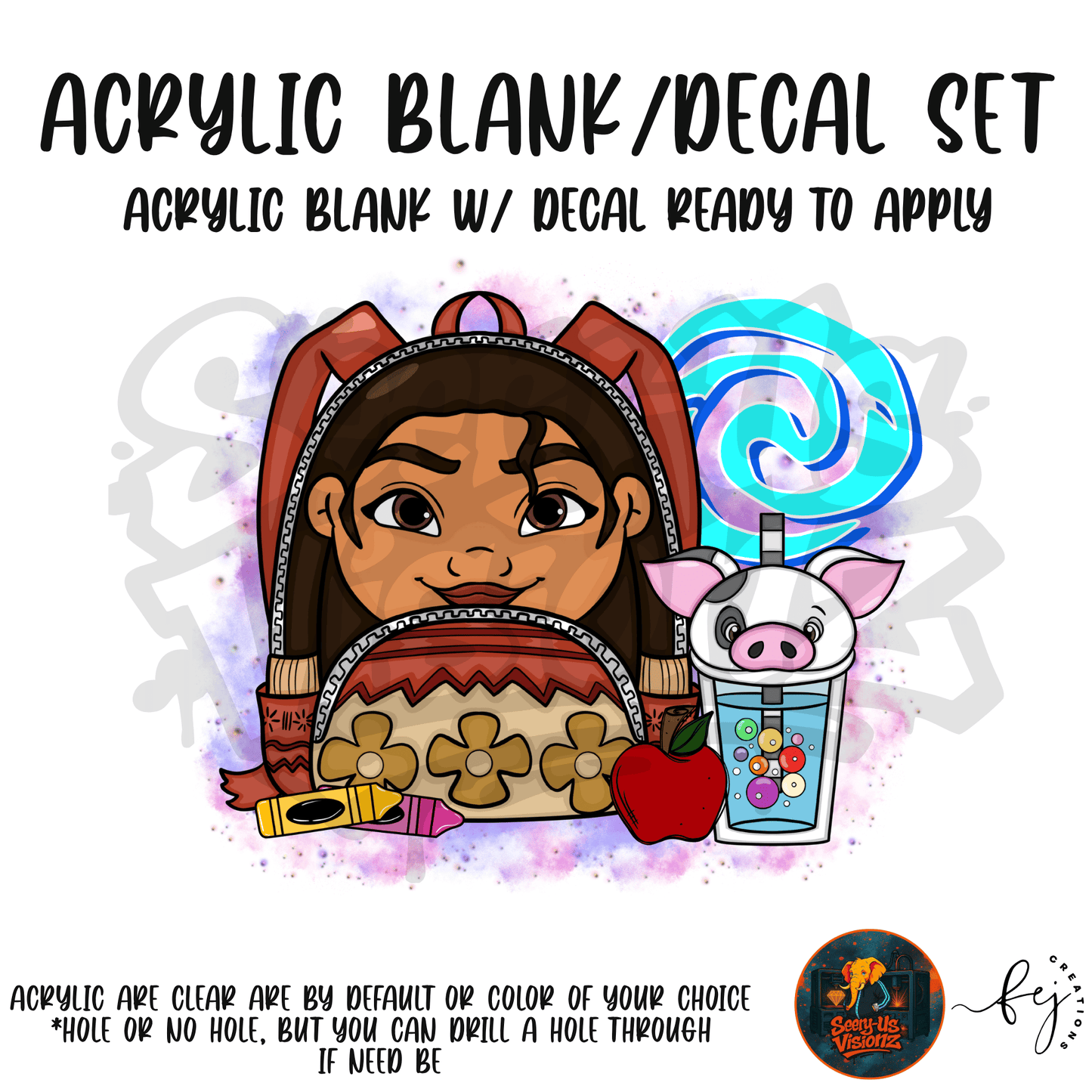 Island Wave Princess Backpack Acrylic & Decal Kit