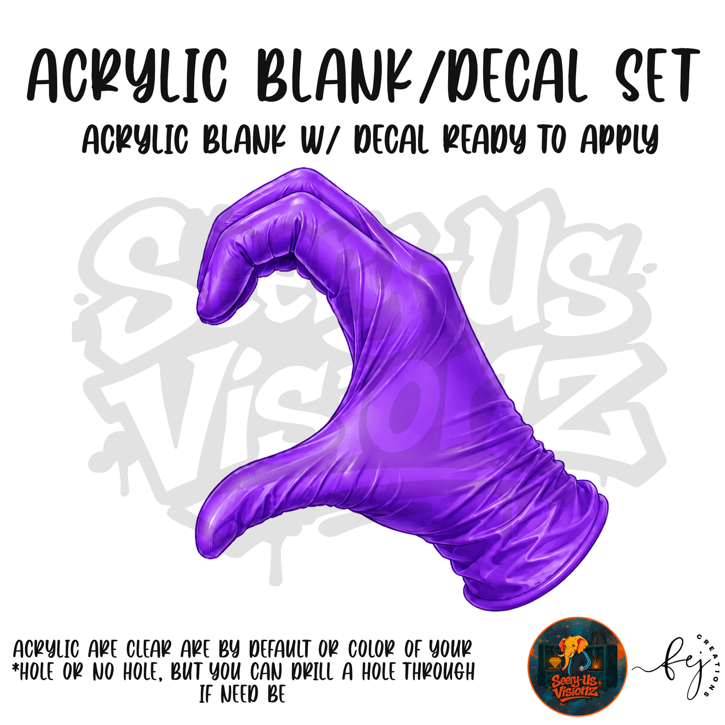 Medical Single 2 Glove Purple Acrylic & Decal Kit