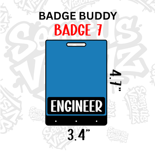 Horizontal Badge Buddy 7 w/ Pin Holes (Acrylic 4.7" x 3.4")