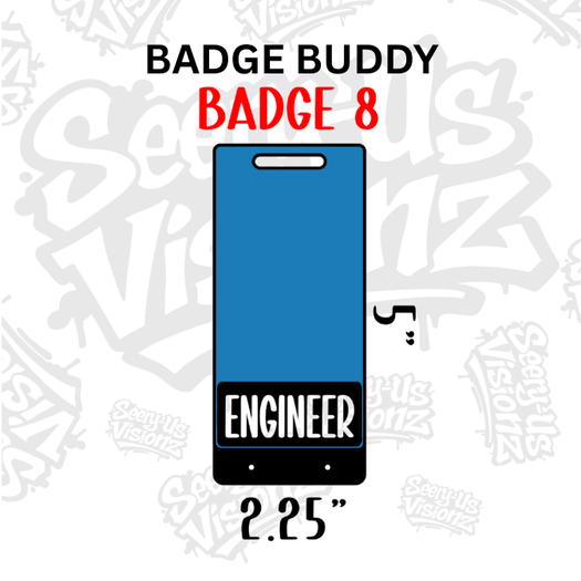 Verical Badge Buddy 8 w/ Pin Holes (Acrylic 5" x 2.25")
