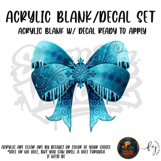 Ice Queen Snowflake Bow Acrylic & Decal Kit