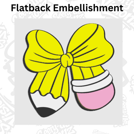 Bow Pencil - Embellishment Flatback Charm
